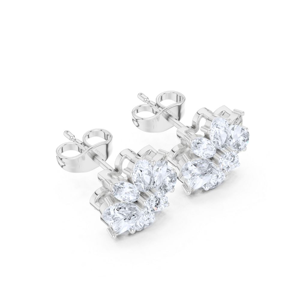 Floral Brilliance Diamond Stud Earrings