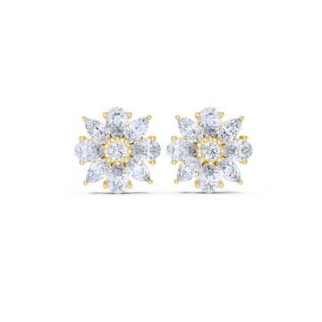 Floral Brilliance Diamond Stud Earrings