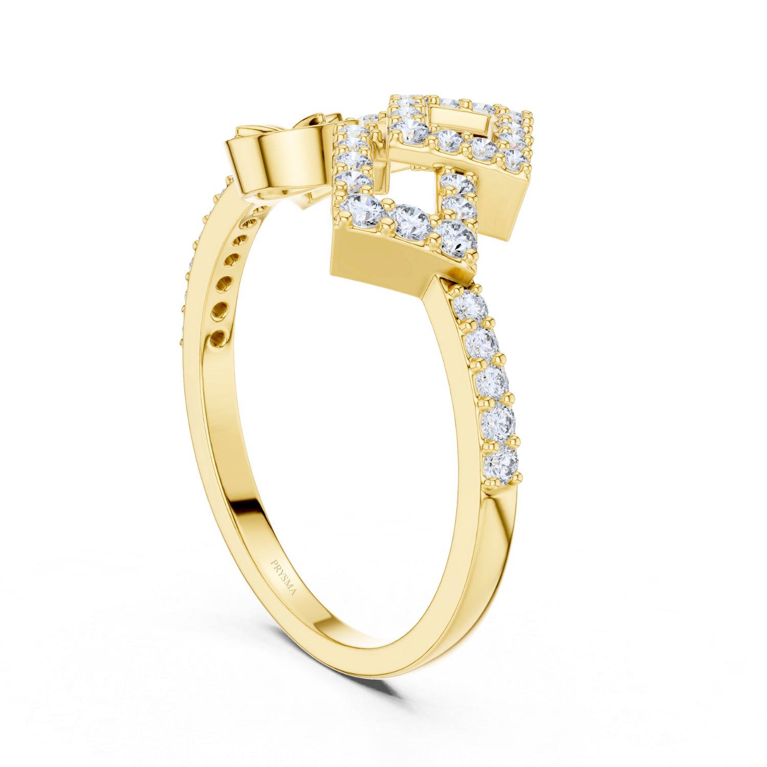 Modern Geometric Diamond Ring