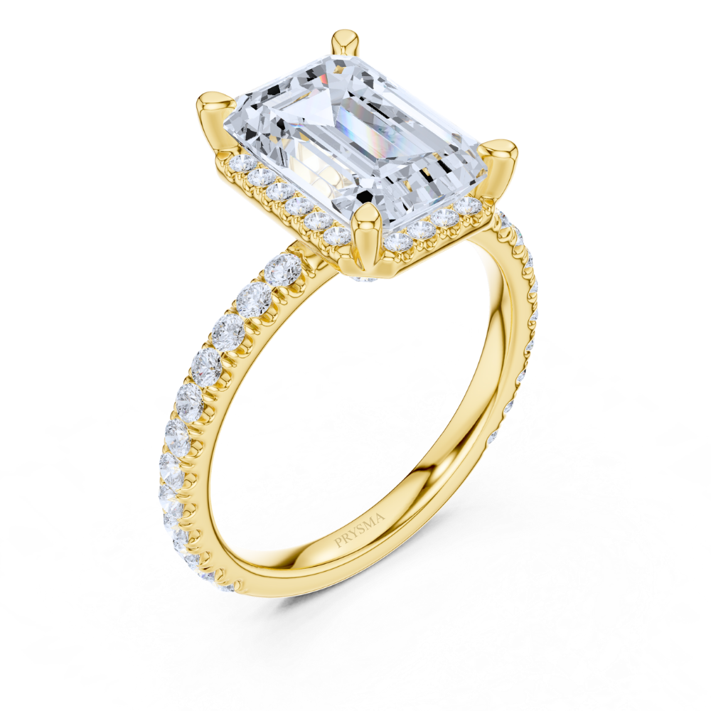 The Regal Emerald Halo Ring