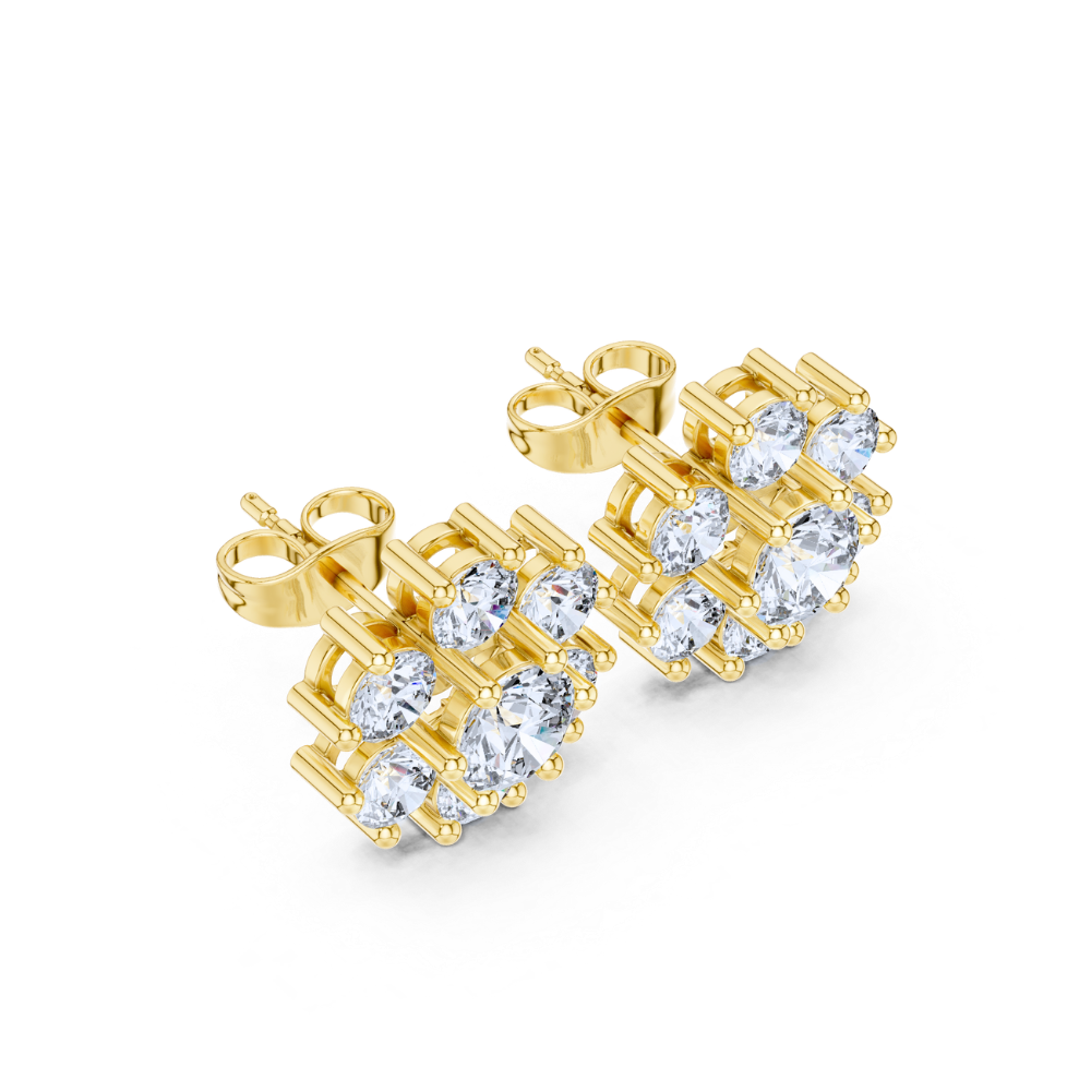 Celeste Cluster Diamond Flower Studs