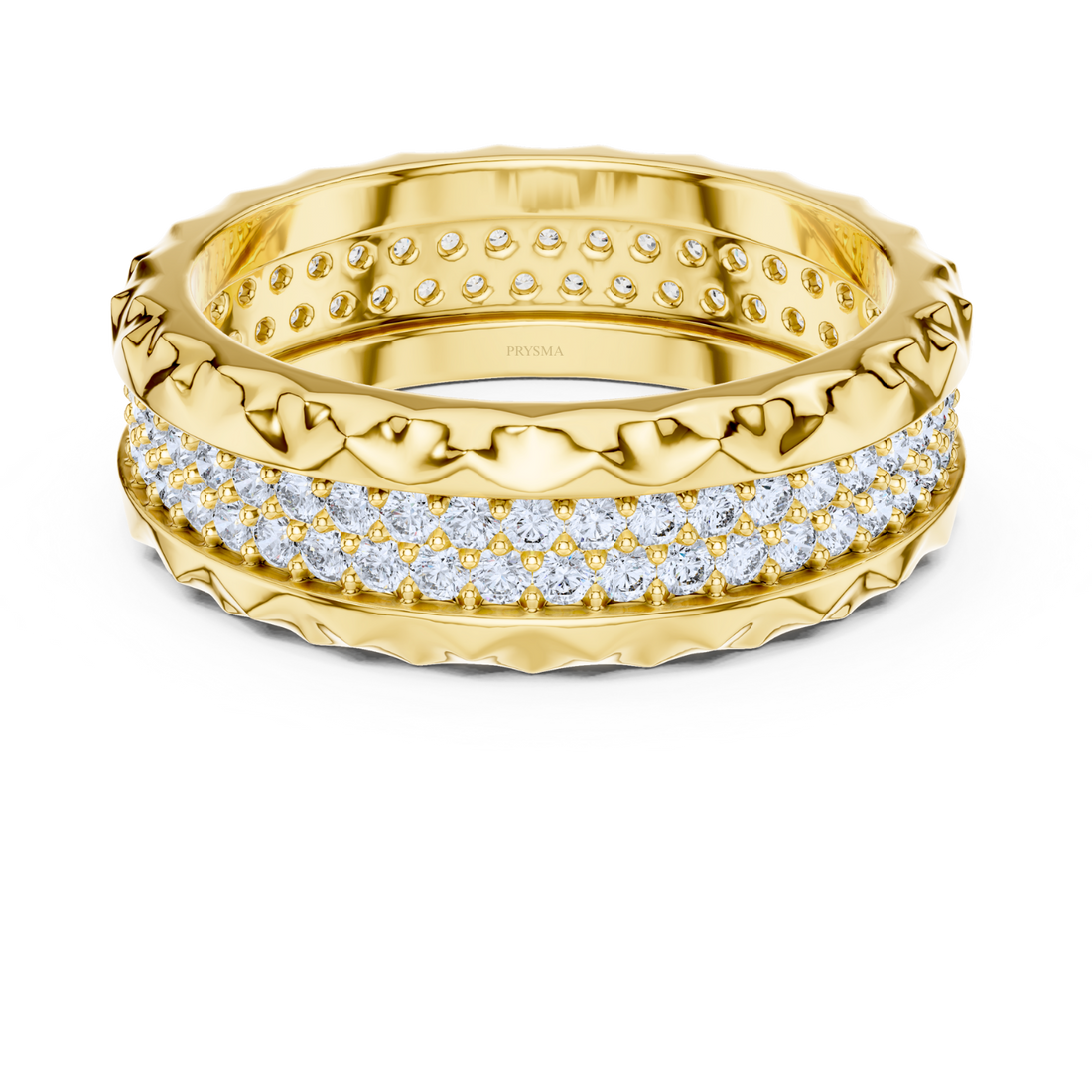 Luxury Diamond Pave Band With Textured Edge