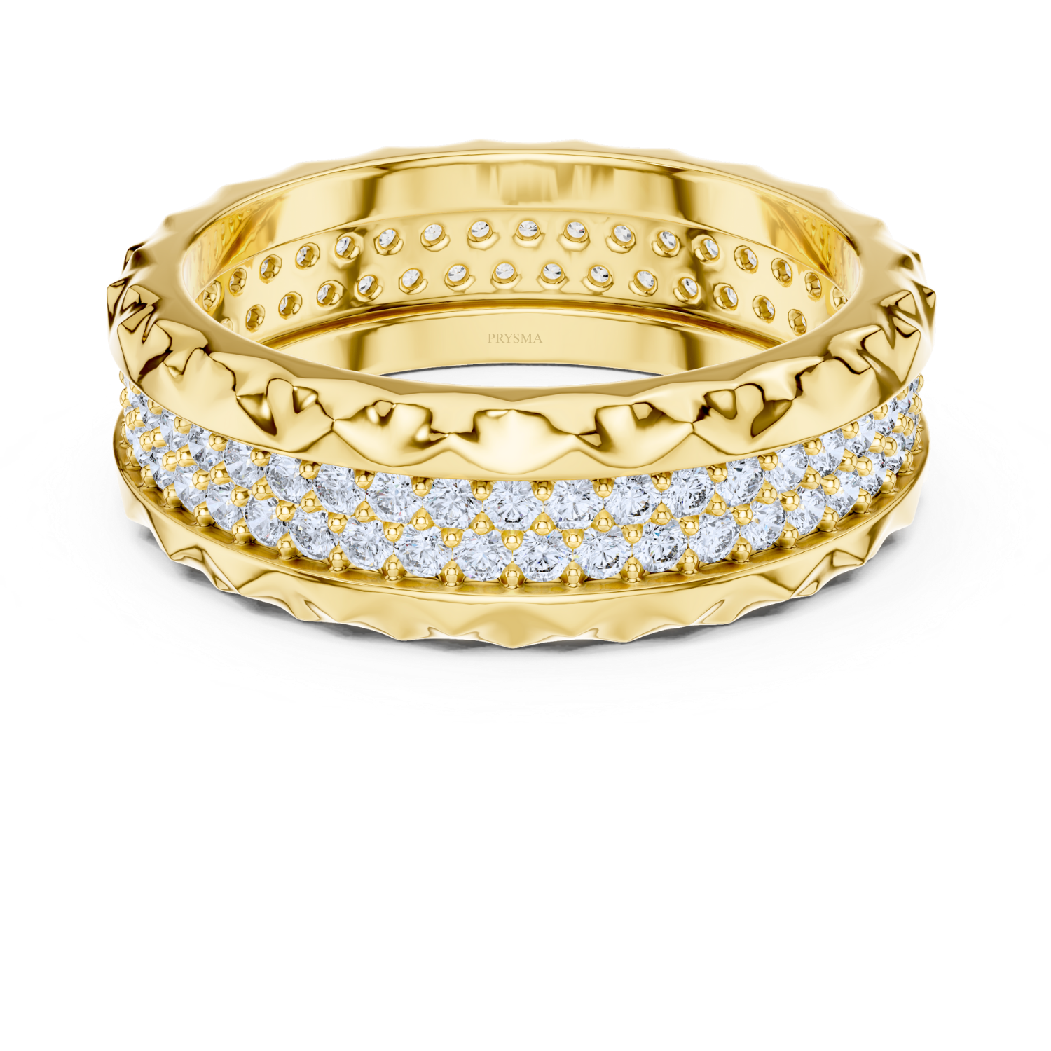 Luxury Diamond Pave Band With Textured Edge