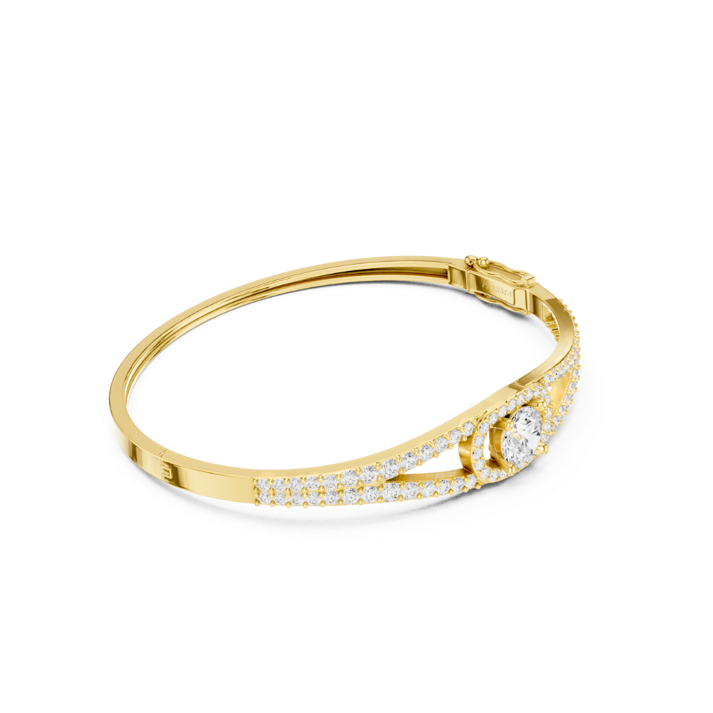 Aurielle Split-Shank Round Diamond Bracelet