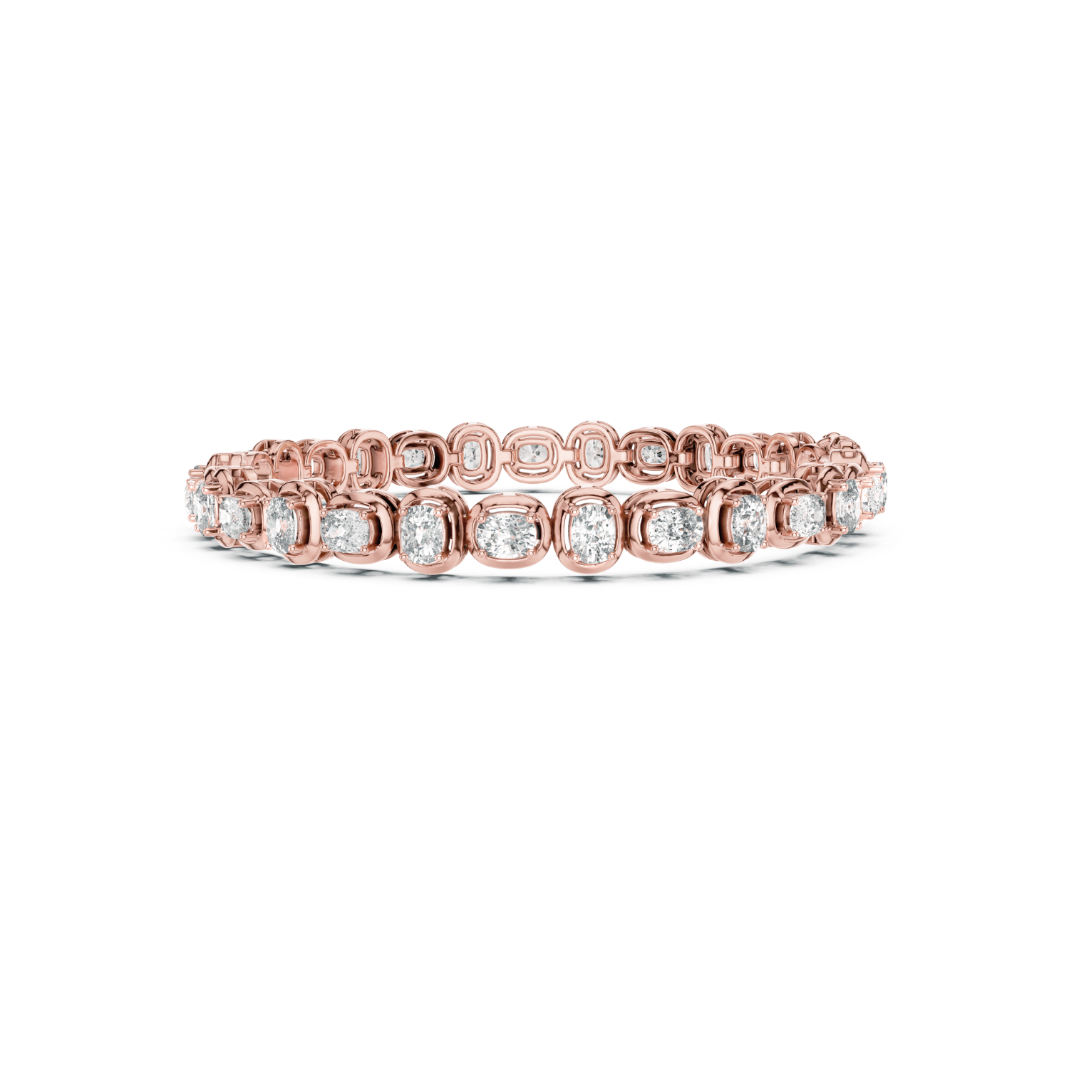 Cushion-Cut Diamond Bezel Tennis Bracelet