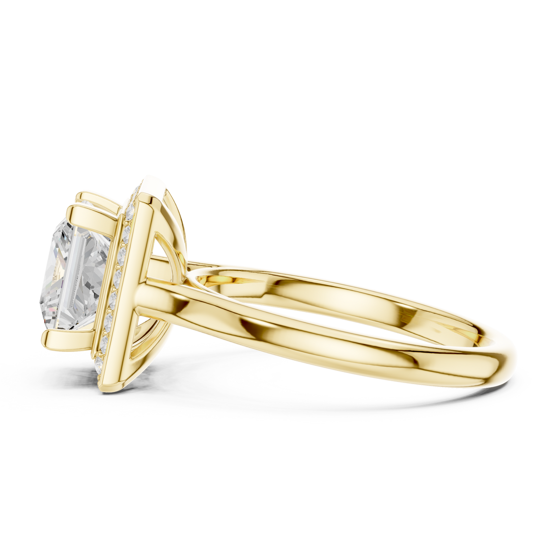 Princess-Cut Halo Diamond Ring