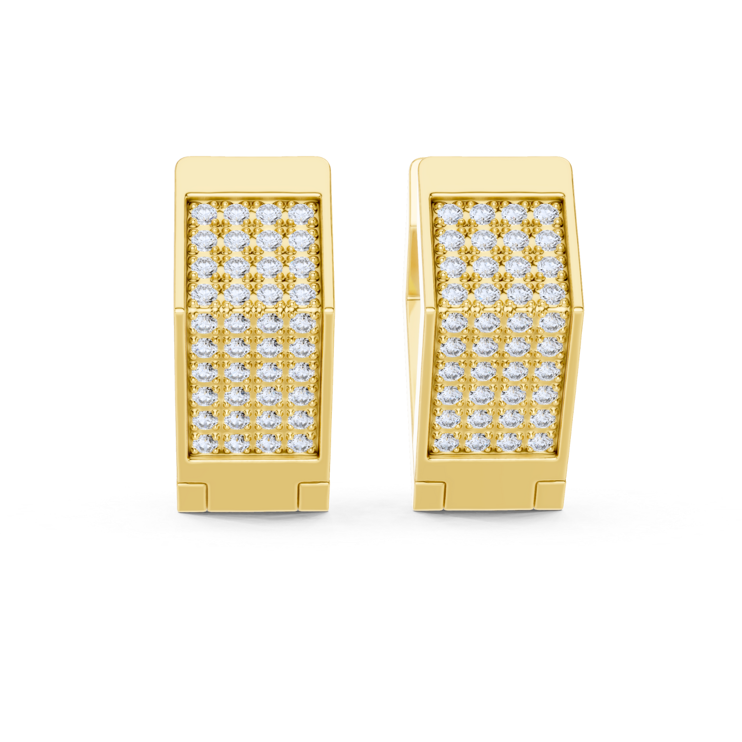 Pave-Set Diamond Huggie Earrings