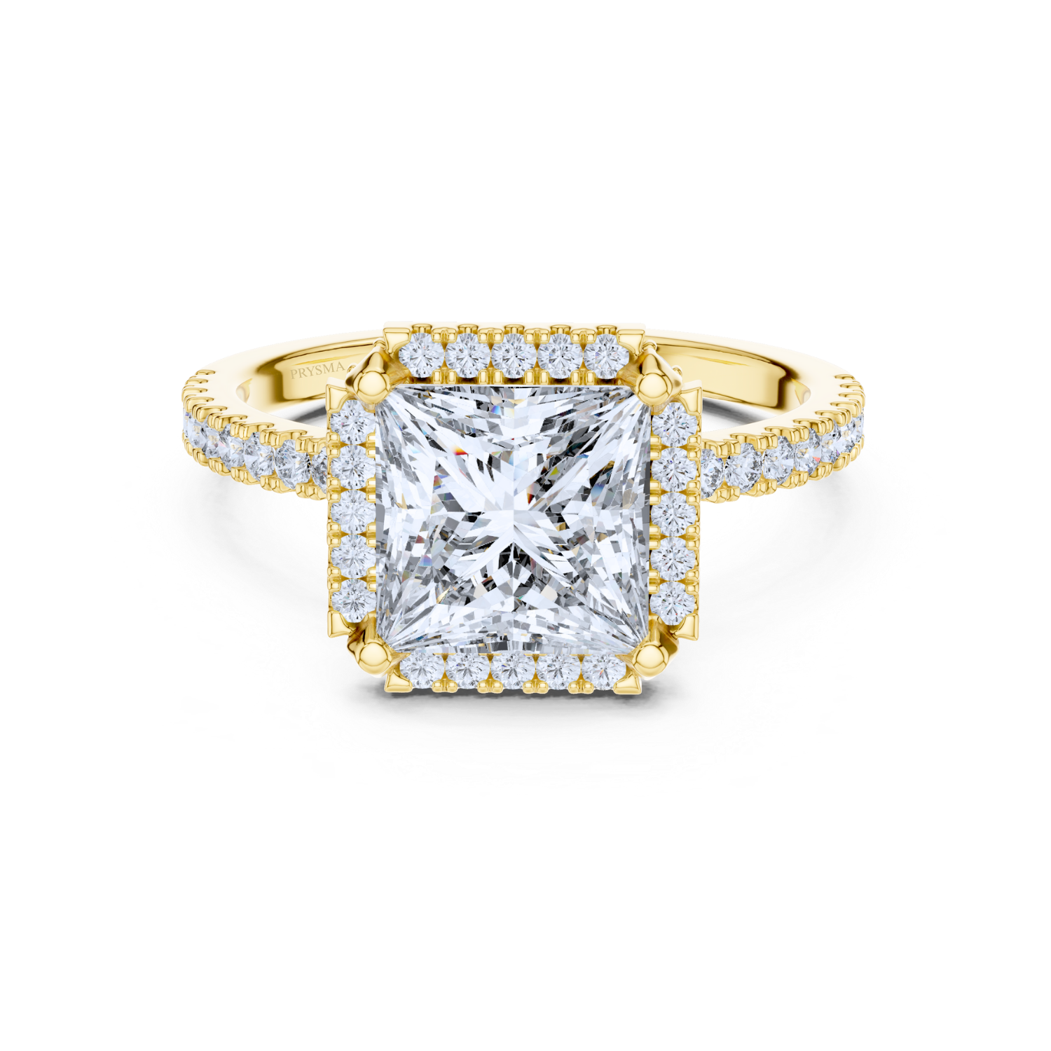Royal Radiance Princess-Cut Halo Diamond Ring