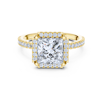 Royal Radiance Princess-Cut Halo Diamond Ring