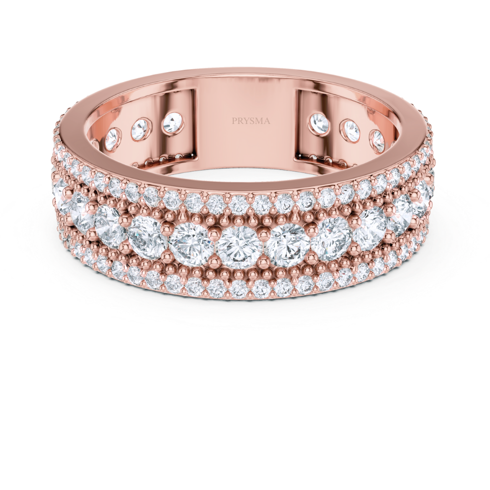 Majestic Beaded Pavé Diamond Ring