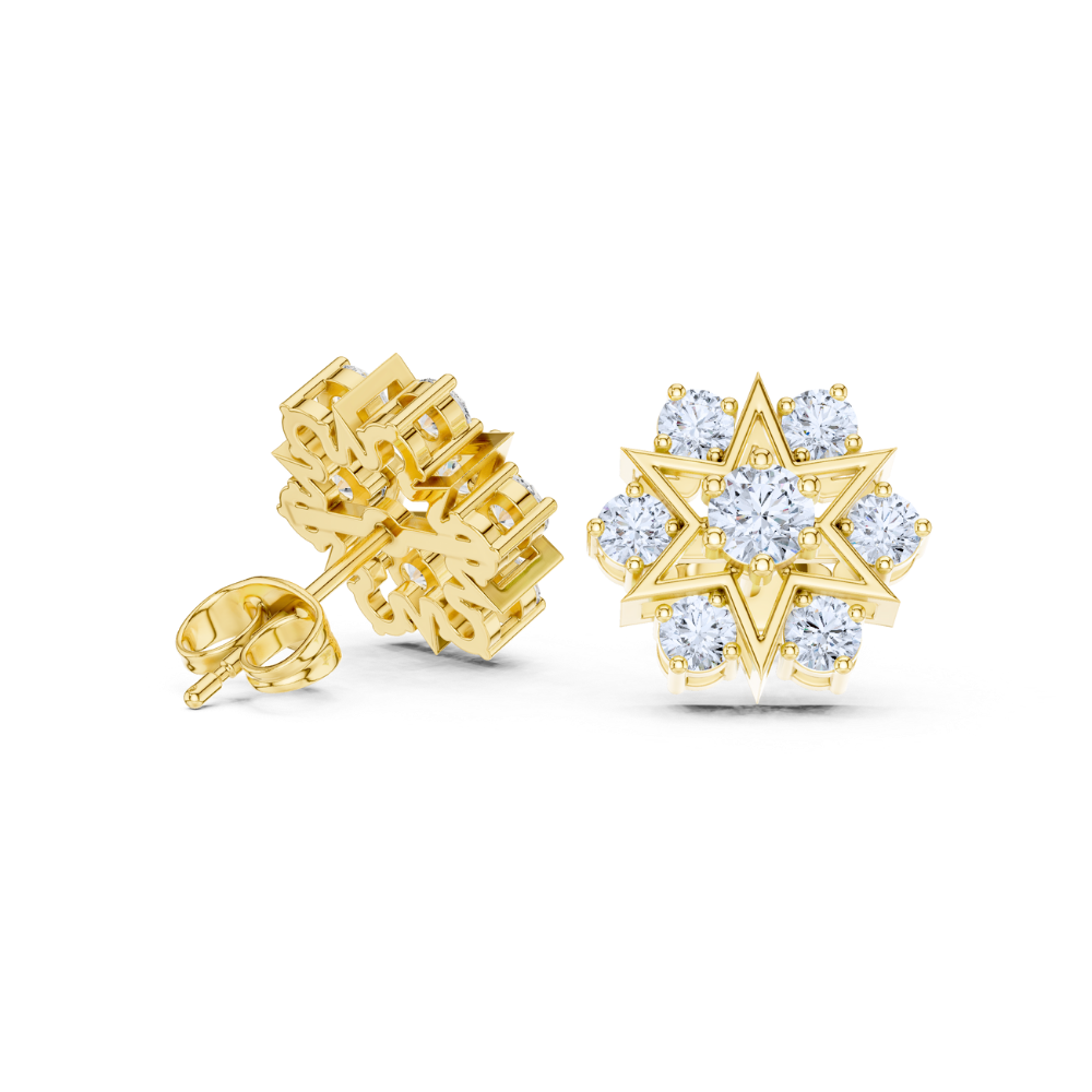 Celestial Starburst Diamond Studs