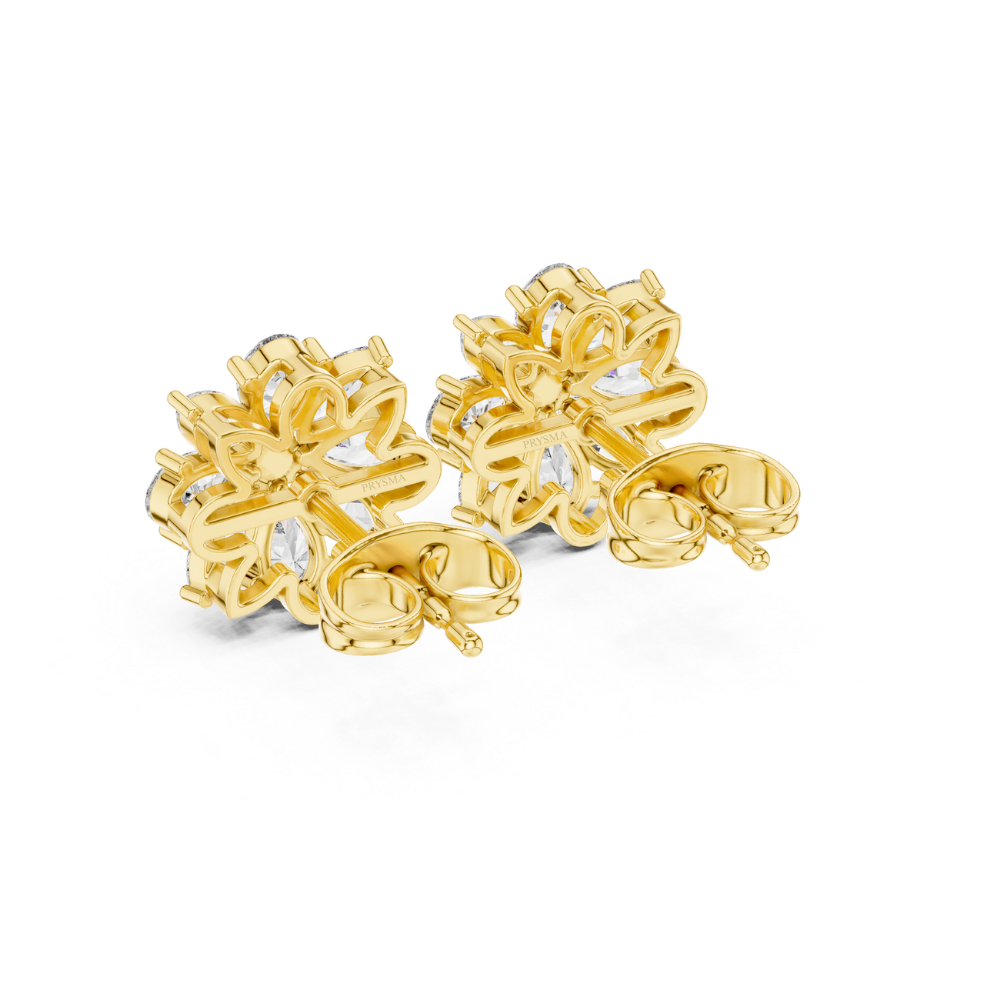 Floral Brilliance Diamond Stud Earrings