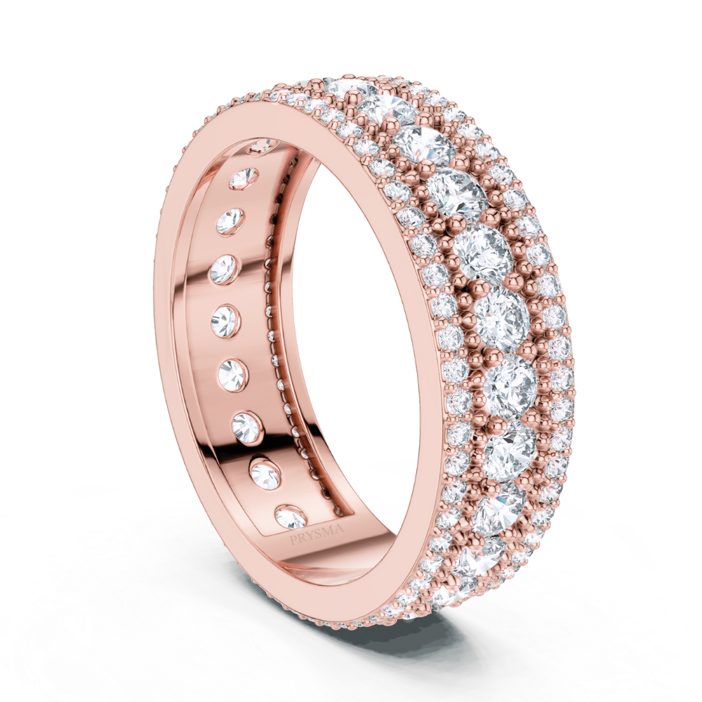 Majestic Beaded Pavé Diamond Ring