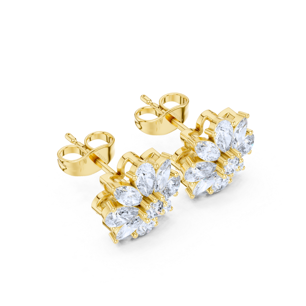 Floral Brilliance Diamond Stud Earrings