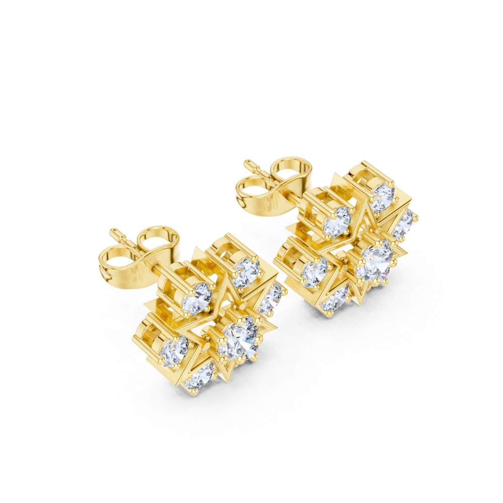 Celestial Starburst Diamond Studs