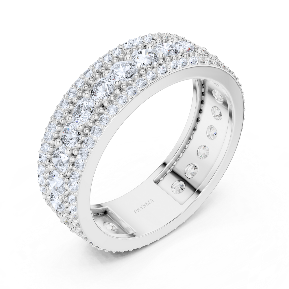 Majestic Beaded Pavé Diamond Ring
