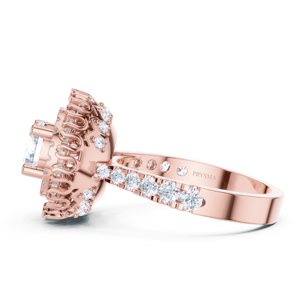 Radiant Double Halo Round-Cut Ring