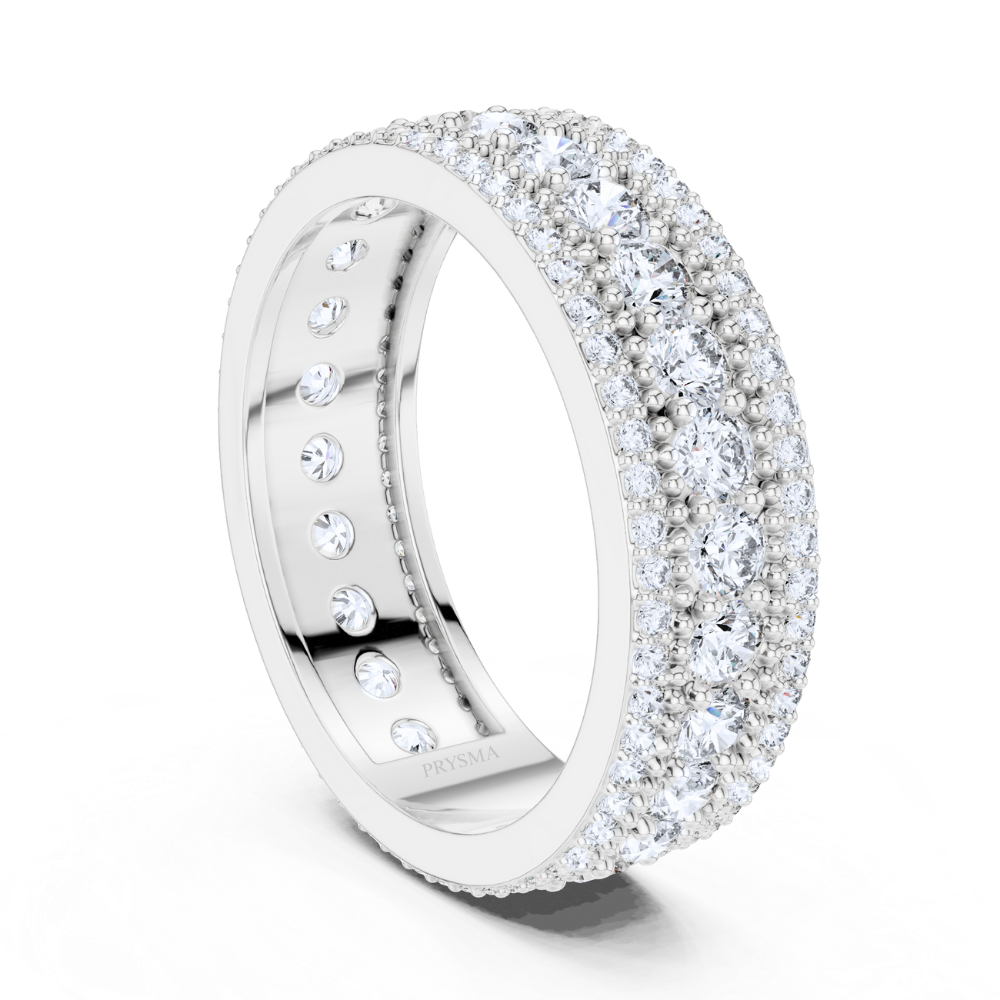 Majestic Beaded Pavé Diamond Ring