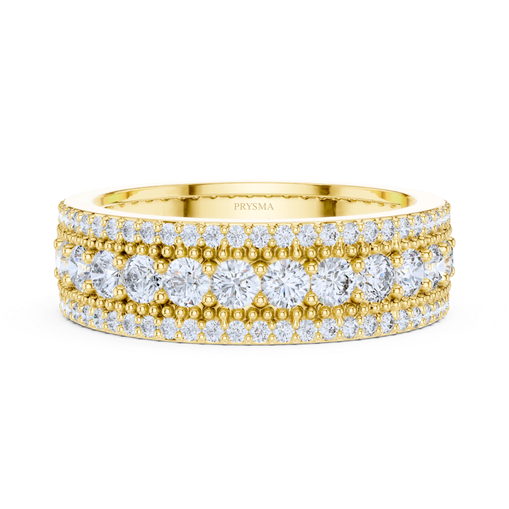 Majestic Beaded Pavé Diamond Ring
