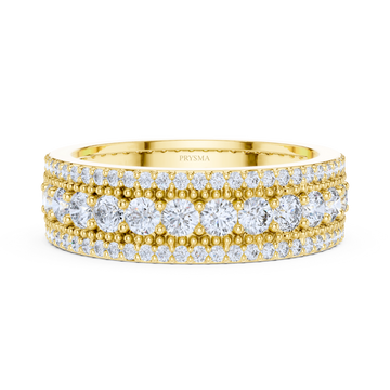 Majestic Beaded Pavé Diamond Ring