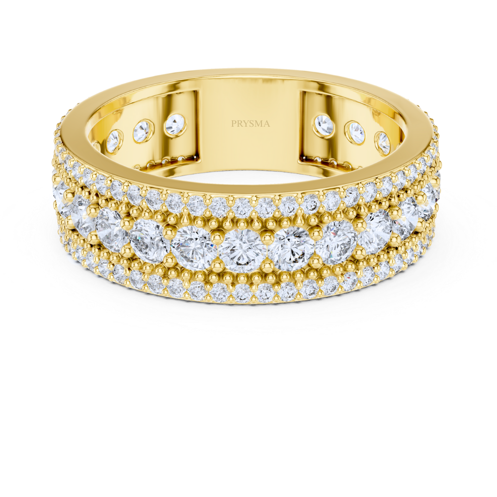 Majestic Beaded Pavé Diamond Ring