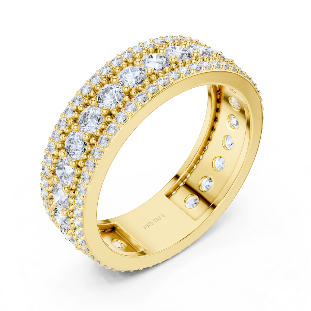 Majestic Beaded Pavé Diamond Ring