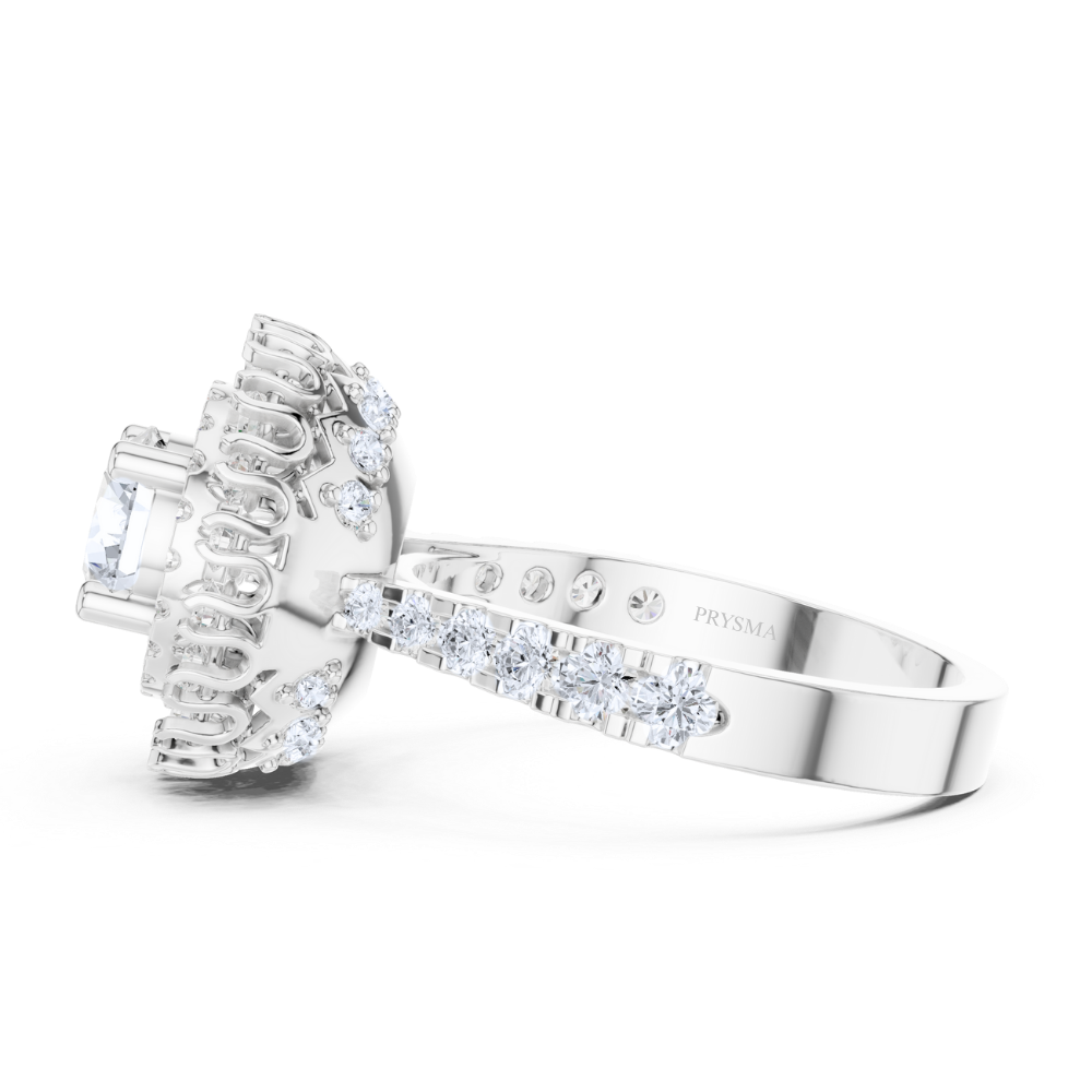 Radiant Double Halo Round-Cut Ring