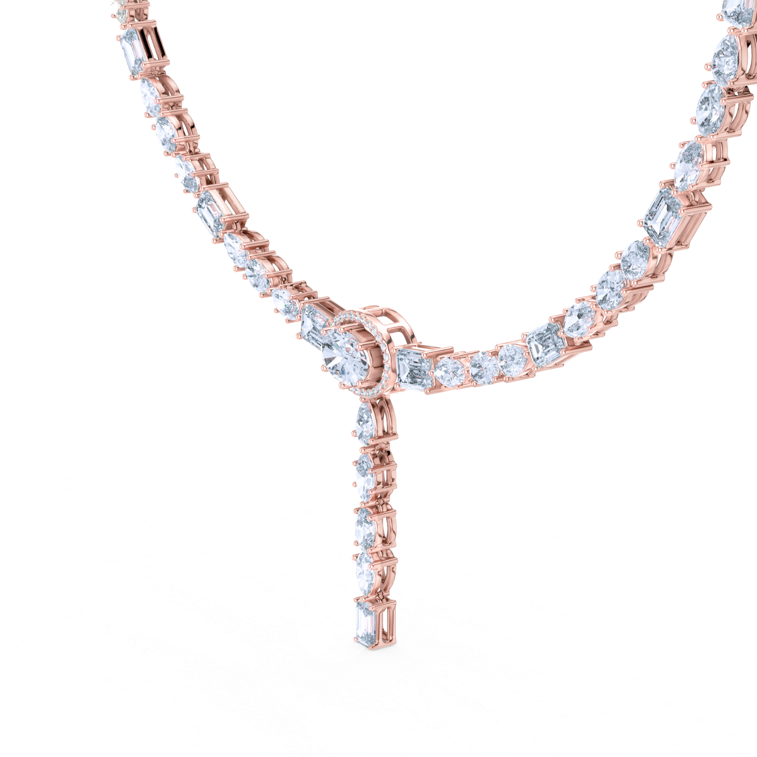 Diamond Drop Tennis Necklace