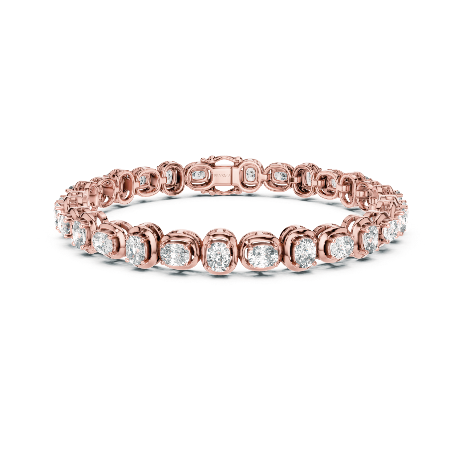 Cushion-Cut Diamond Bezel Tennis Bracelet