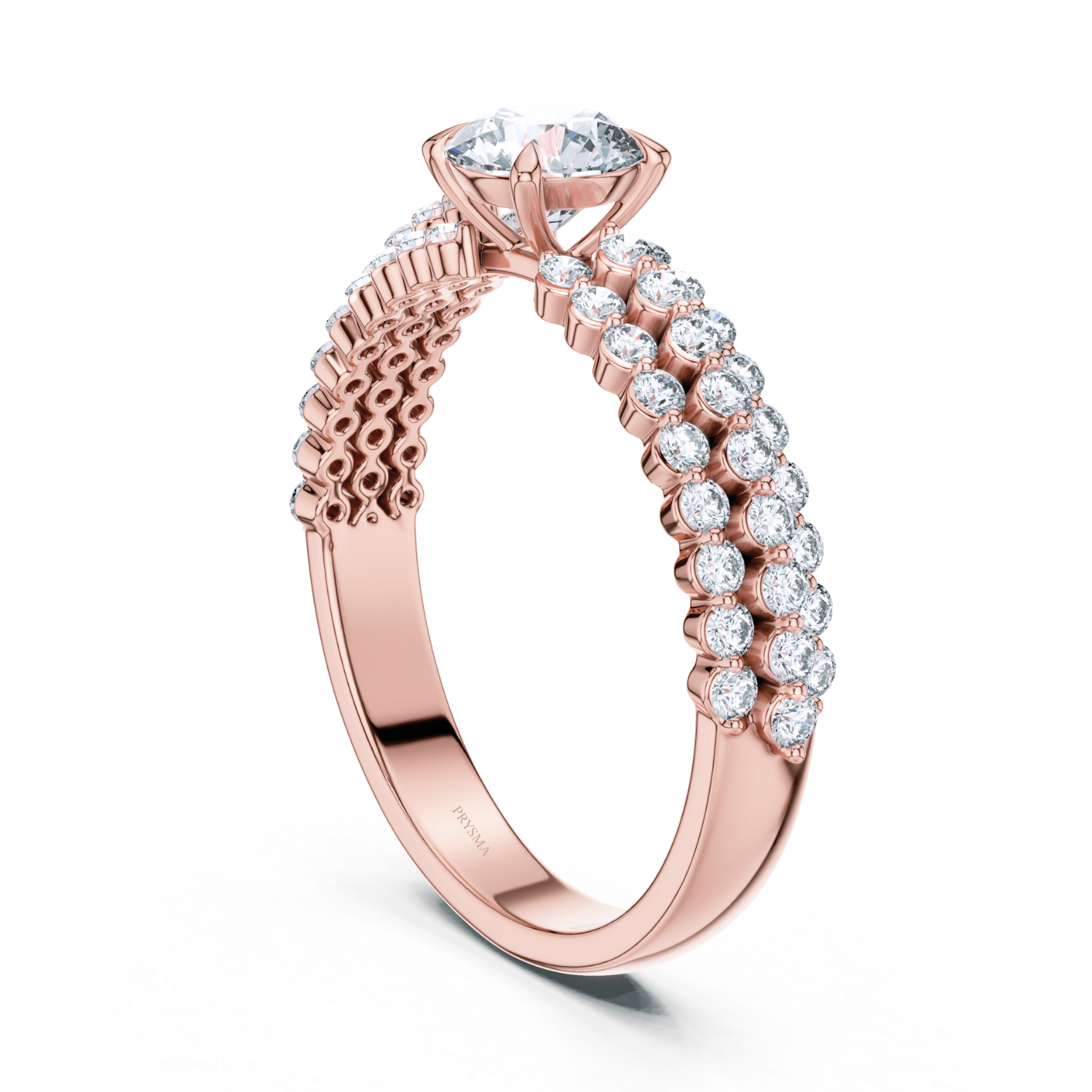 Aurelia Double Row Lab Diamond Solitaire Ring