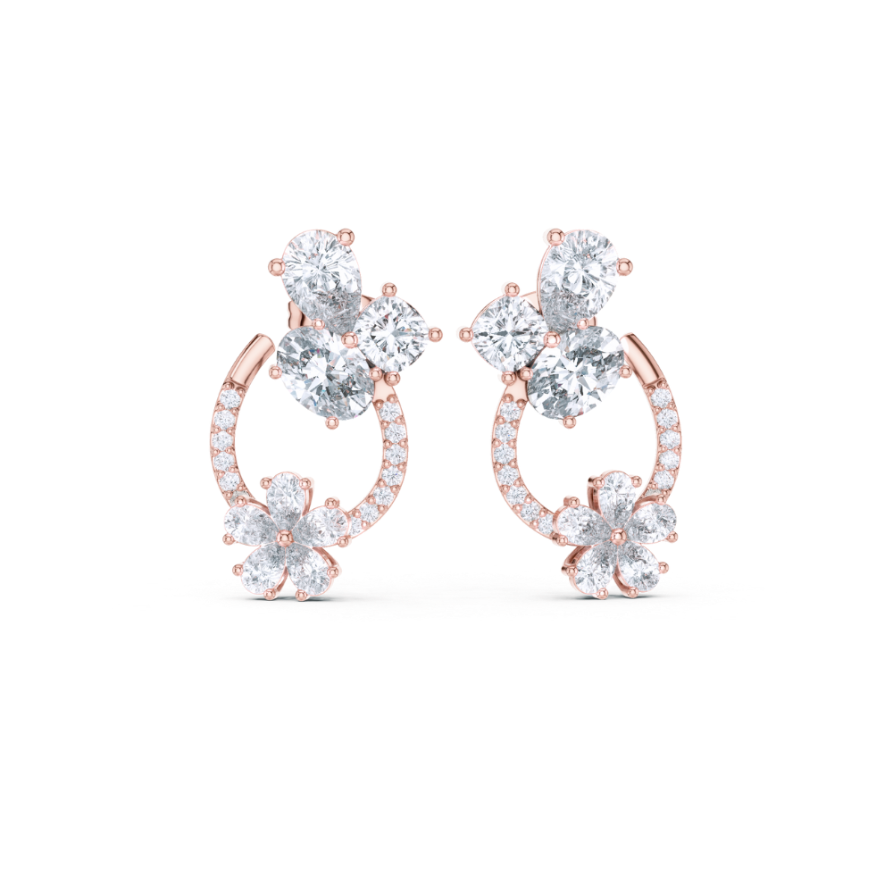 Blossom Halo Diamond Hoop Earrings