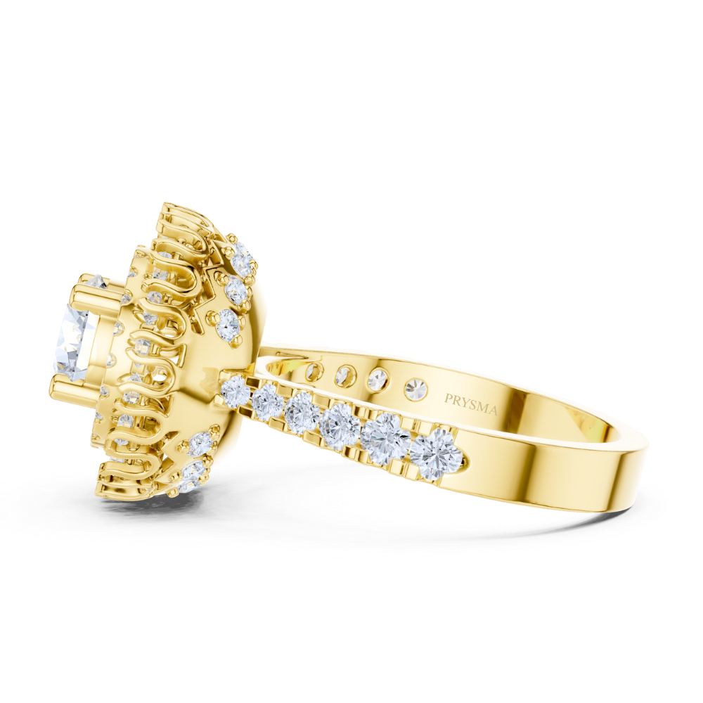 Radiant Double Halo Round-Cut Ring