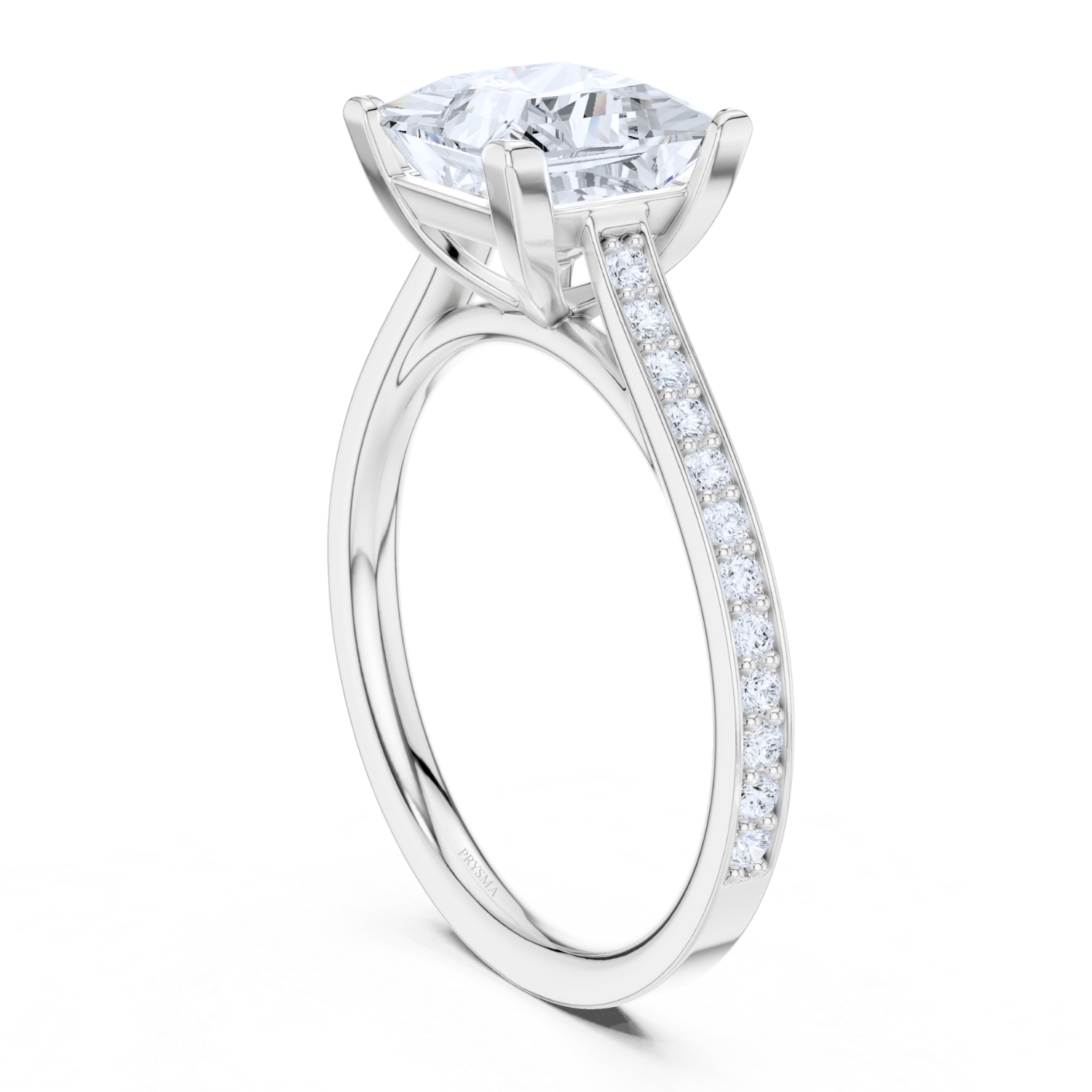 Princess-Cut Cathedral Pave Ring
