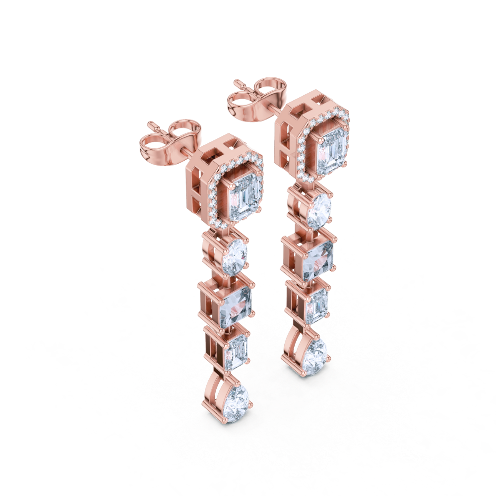 Aurora Geometric Cascade Earrings