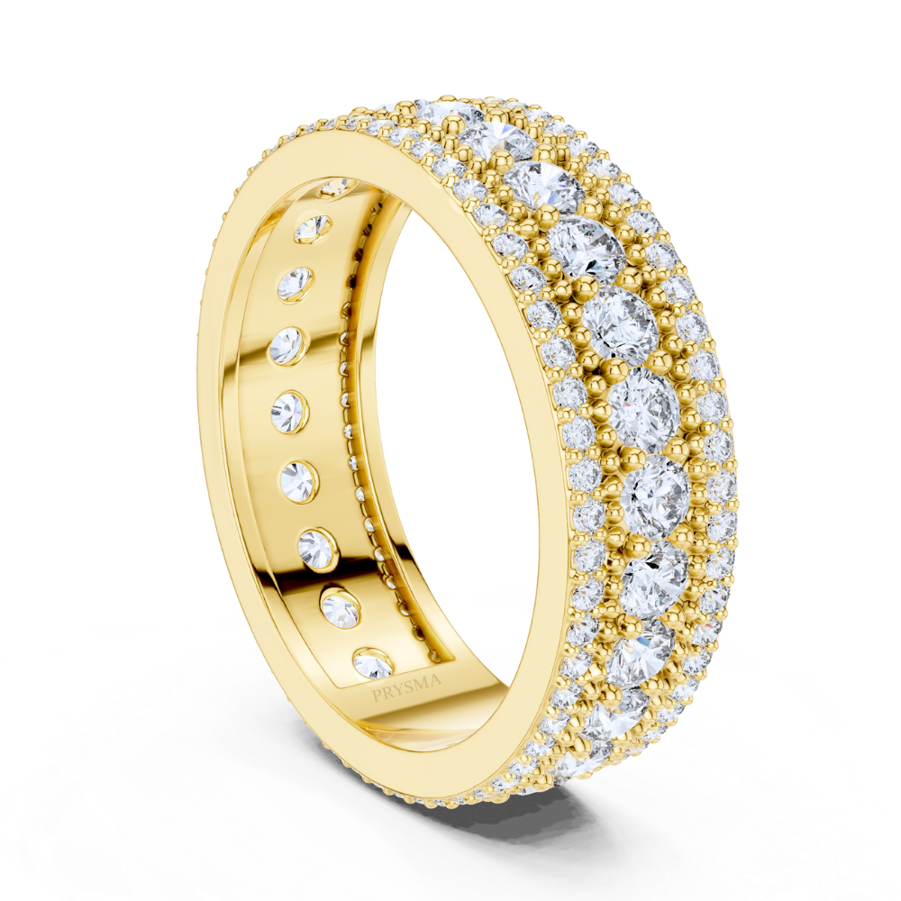 Majestic Beaded Pavé Diamond Ring