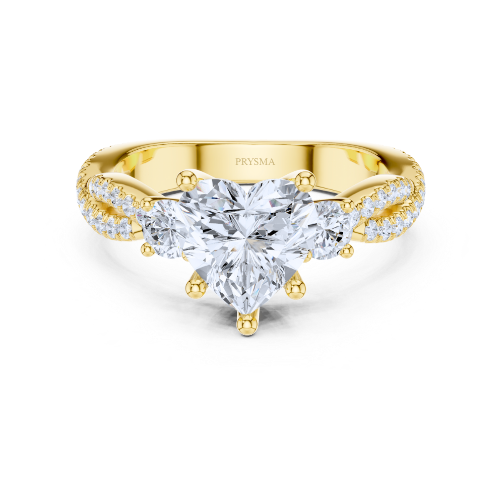 Radiant Heart Trilogy Pavé Ring