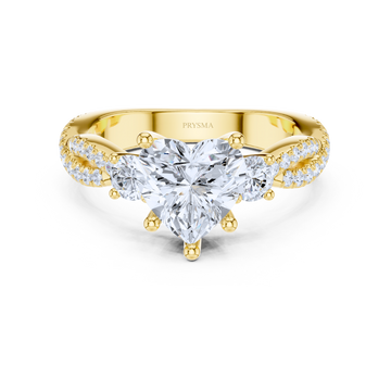 Radiant Heart Trilogy Pavé Ring