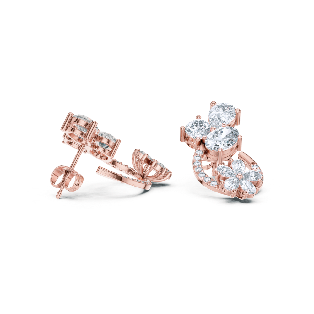 Blossom Halo Diamond Hoop Earrings