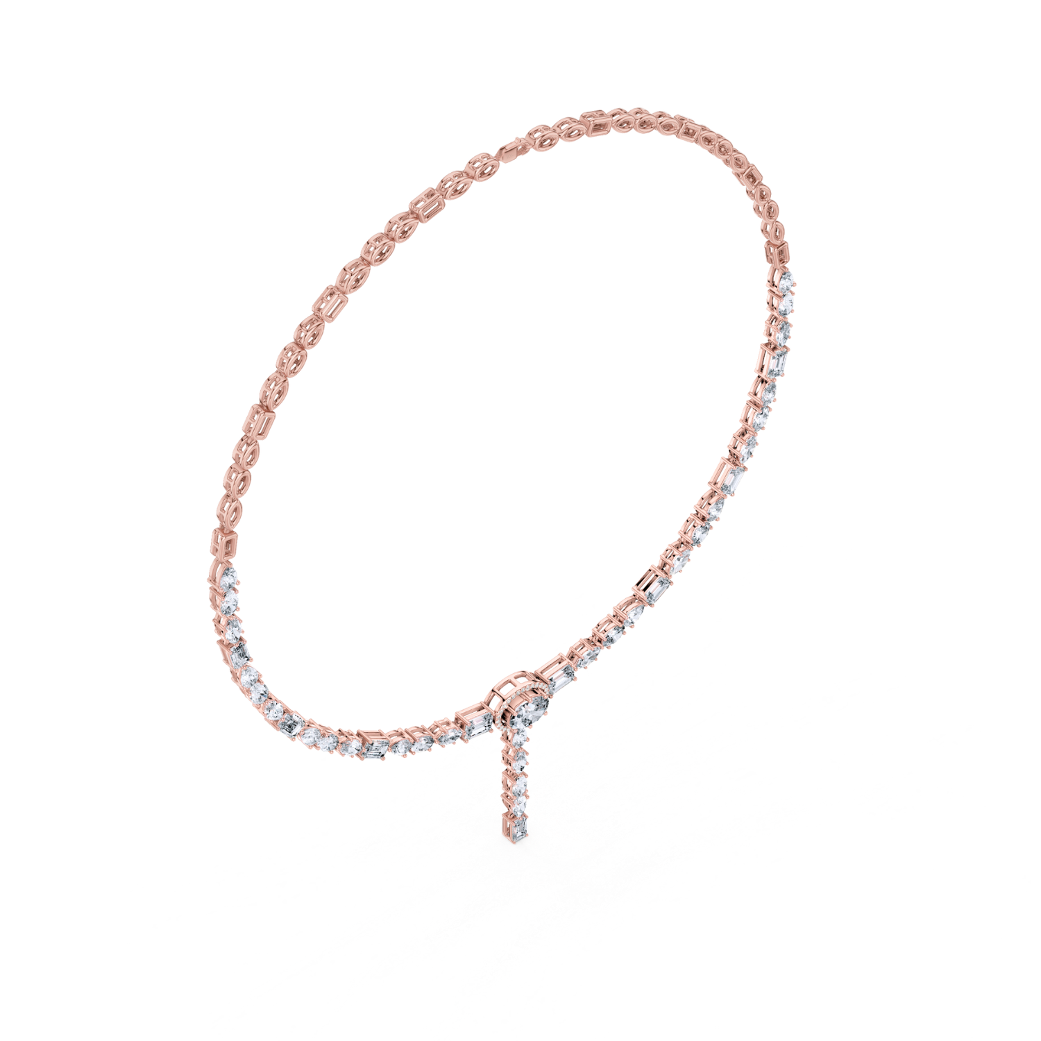 Diamond Drop Tennis Necklace