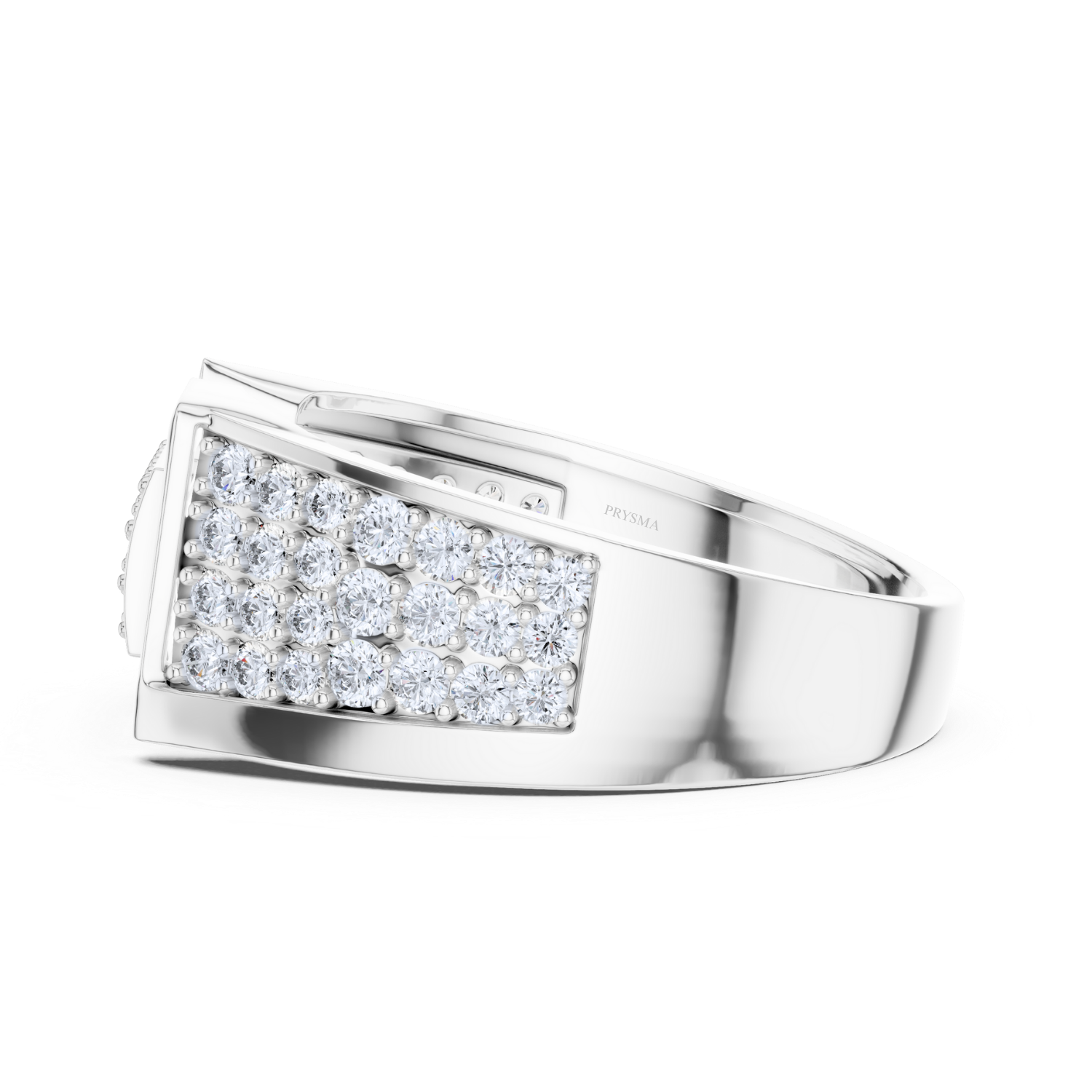 Geometric Diamond Pave Gold Band