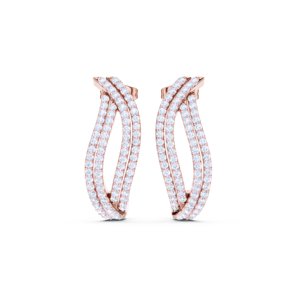 Diamond Wave Hoop Earrings