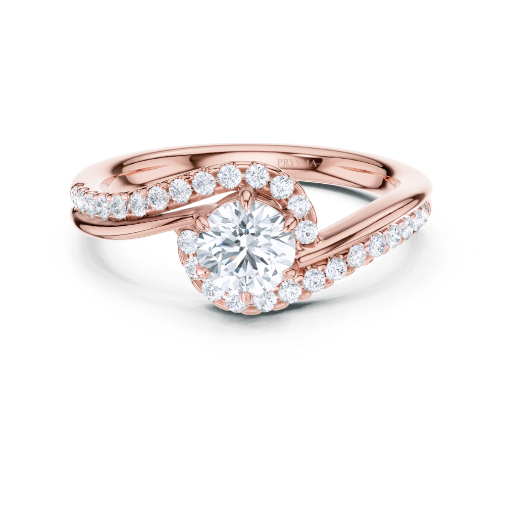 Twisted Halo Elegance Ring