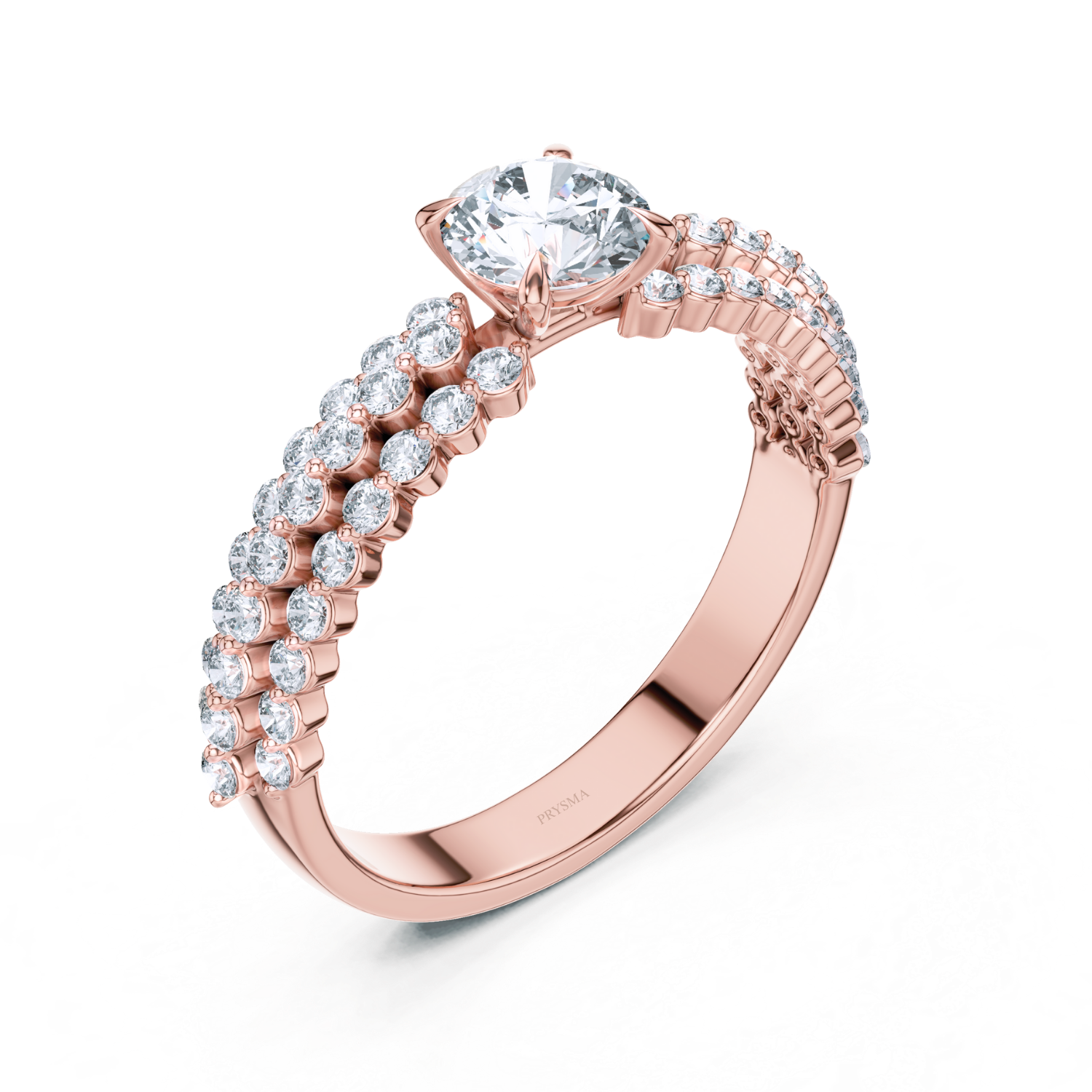 Aurelia Double Row Lab Diamond Solitaire Ring
