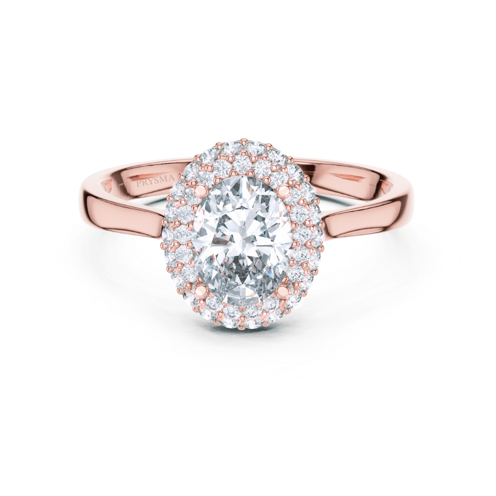 Celeste Oval Double Halo Ring