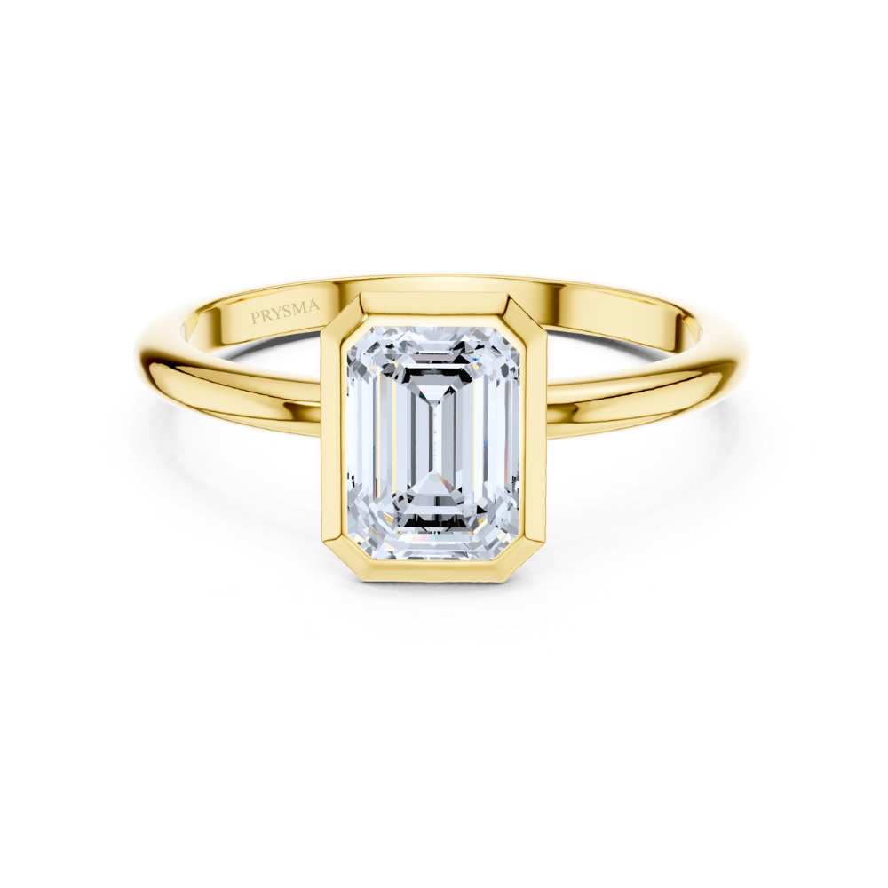 Bezel-Set Emerald-Cut Solitaire Ring