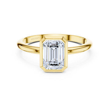 Bezel-Set Emerald-Cut Solitaire Ring