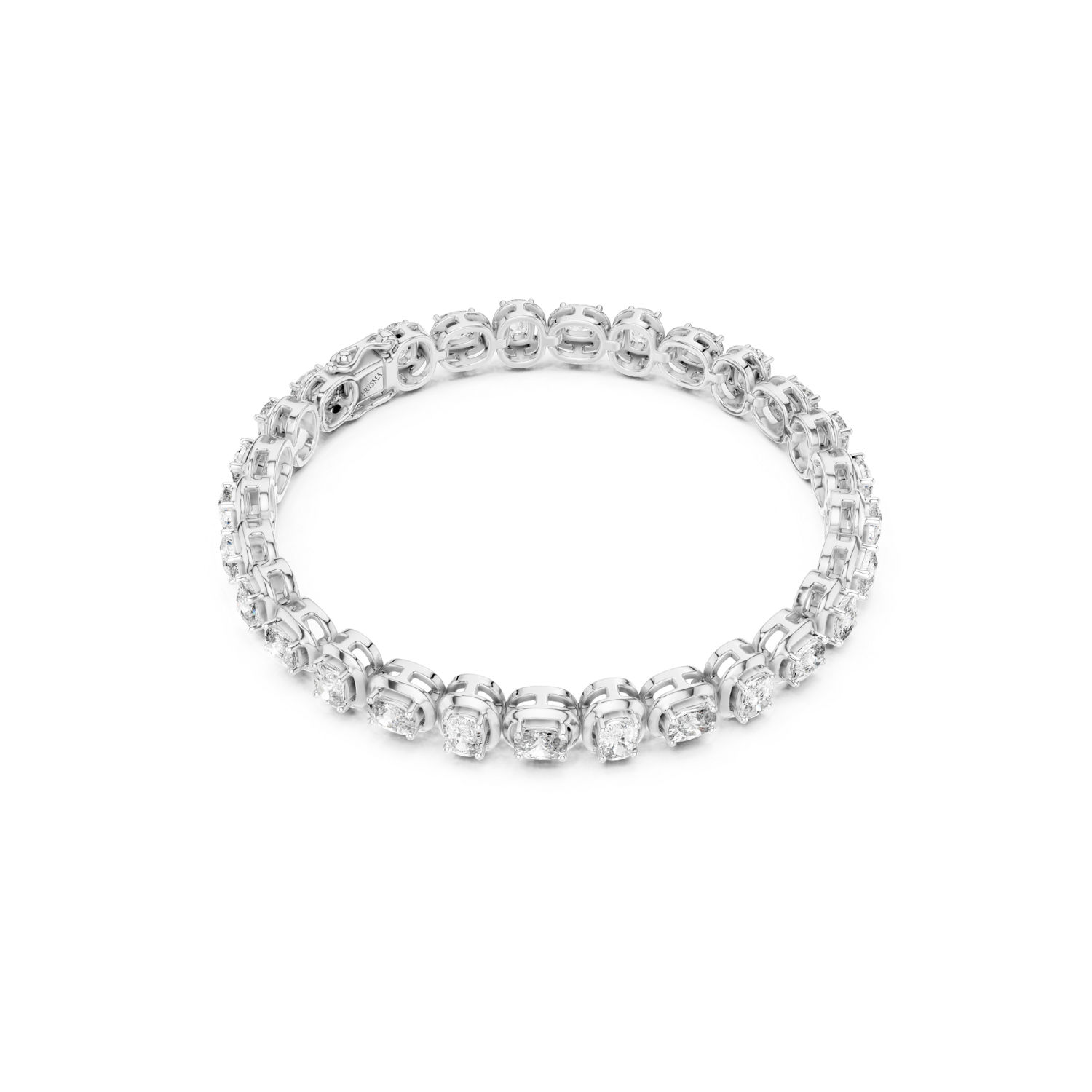 Cushion-Cut Diamond Bezel Tennis Bracelet
