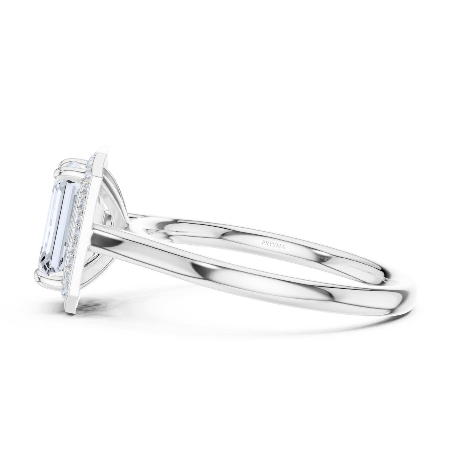 Regal Halo Emerald-Cut Diamond Ring