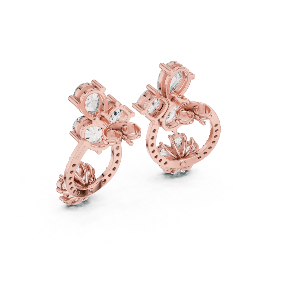 Blossom Halo Diamond Hoop Earrings