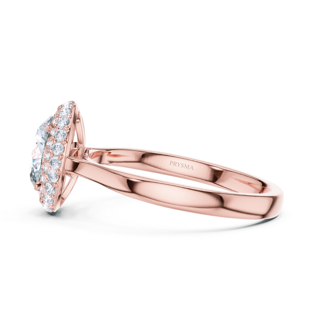 Celeste Oval Double Halo Ring